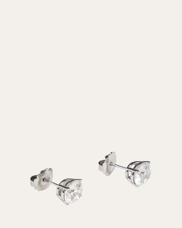 14K White Gold Lab Grown Diamond Stud Earrings, 5.00tcw